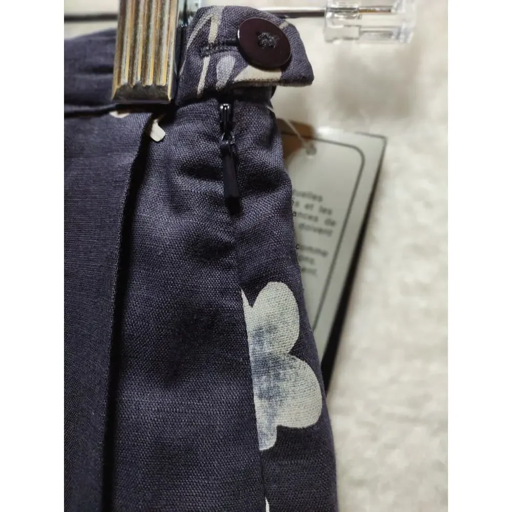 NYGARD Collection 4 Petite Maxi Lined Faux Wrap Skirt Navy And Light Blue Floral - Picture 6 of 11